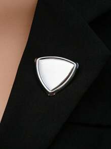 Retro Metal Geometric Brooch, Light Luxury, Simple, Niche, High-End Design, Triangular Clothing Accessories - Multicolor - View 7