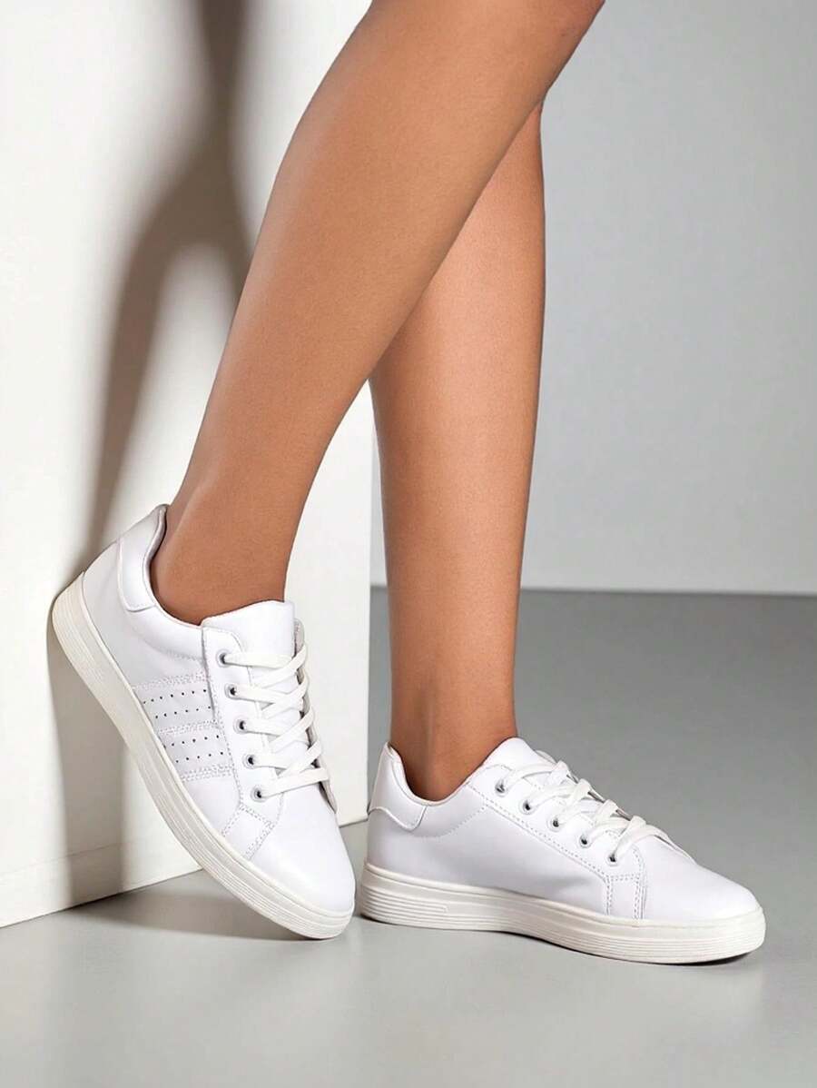 Royalfashion Women's Fogod Lace-Up Sports Shoes - White - View 1