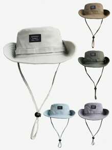 1pc Unisex Casual Bucket Hat, Boho Vintage Palace Style Party Street Cowboy Hat, Large Brim Sun Protection Hat For Outdoor Hiking Fishing Climbing, Suitable For Men & Women Daily Use - A - View 7