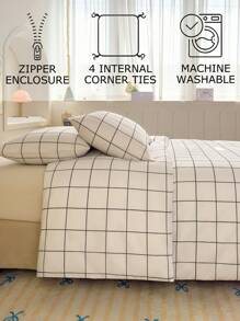 Soft Duvet Cover Set With Bow Pattern - Christmas Gifts Best 2/3 PiecesQuilt Comforter Cover Bedding Set - Includes 1 Duvet Cover And 1/2 Pillowcases - Cheap And High Quality For Twin King Single Queen Double Full Size Doona Quilt Cover - White - View 5