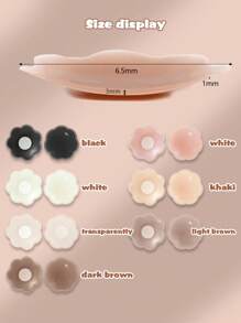 2/6/12 Box Women's Silicone Nipple Sleeve Invisible Waterproof Anti-Friction Breast Petals Seven Colors Of Choice - Multicolor - View 8