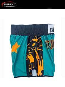 MMA Boxing Kickboxing Training Colorblock Holiday Party Casual Running Daily Wear Quick-Dry High Waist Men Shorts