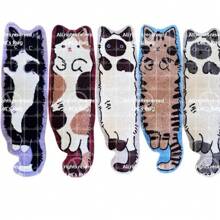 Cute Cat Tufted Rug, 20"X60", Non-Slip Soft Polyester, Animal Pattern, Ideal For Bedrooms & Living Rooms, Fun Cat Design - Grey - View 9