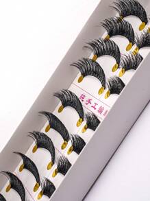 New Arrival Taiwan Classic Red Lash 10-Pairs Natural Thick False Eyelashes, Best Selling, Suitable For Family Gatherings, Parties, Students, High Cost-Performance