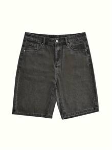GlobeSwift Classic 5 Pocket Washed Straight Leg Denim Shorts