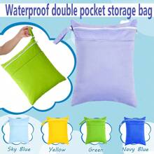 11.8"X15.7" Multipurpose Waterproof Storage Bag With Dual Pockets, Durable & Washable - Perfect For Diapers, Travel Essentials, Etc. - Available In Gray, White, Red, Green, Blue, Black - Multicolor - View 11