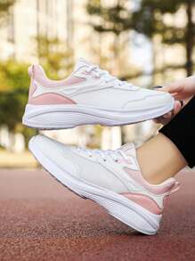 Women's New Fashion Casual Breathable Mesh Patchwork Low-Top Sneakers, Anti-Slip Wear-Resistant Shock-Absorbing Lightweight Running Shoes, Suitable For Outdoor Activities