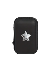 A Portable Mini Storage Bag With Y2k Star Heart Decoration Elements, Waterproof And Anti Drop Eva Material Hard Shell Camera Box, Shockproof Storage Box, Suitable For Storing Digital Cameras And Digital Products, Can Store Headphones