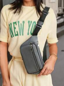 女士腰包/胸包/斜挎包/臀包，尼龙材质，轻便防水，加厚设计，多隔层，简约小巧，适合女性运动、购物、通勤、度假、旅行、徒步、骑行、跑步、校园等各种场合，也是理想的母亲节礼物。简约休闲风格，时尚优雅。