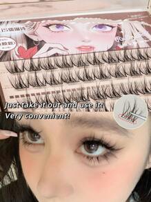 80 片人造貂皮，3D 自然效果，易于粘贴于眼睛，独立睫毛簇，睫毛簇，独立假睫毛，可重复使用，瞬间放大，分段设计，适合各种 DIY 选项，给您一对个性化的大眼睛（猫），无需胶水，浓密的动漫睫毛，蓬松，交叉睫毛簇，睫毛簇，独立睫毛，睫毛，假睫毛 - C - 查看 7