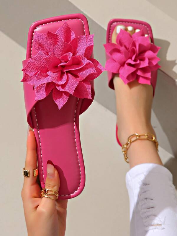 Bequeme Damen Flat Riemchen Slide Sandalen, süß & charmant für verschiedene Zwecke, Outdoor, Strand Slip-On Schuhe, Frühling/Sommer