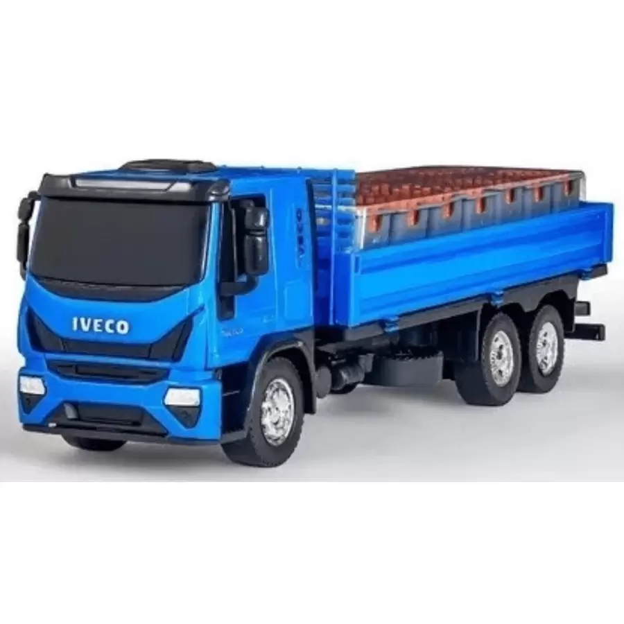 Iveco Beverage Truck Dropside Delivery Body - Usual Toys 341 - 藍色 - 查看 1