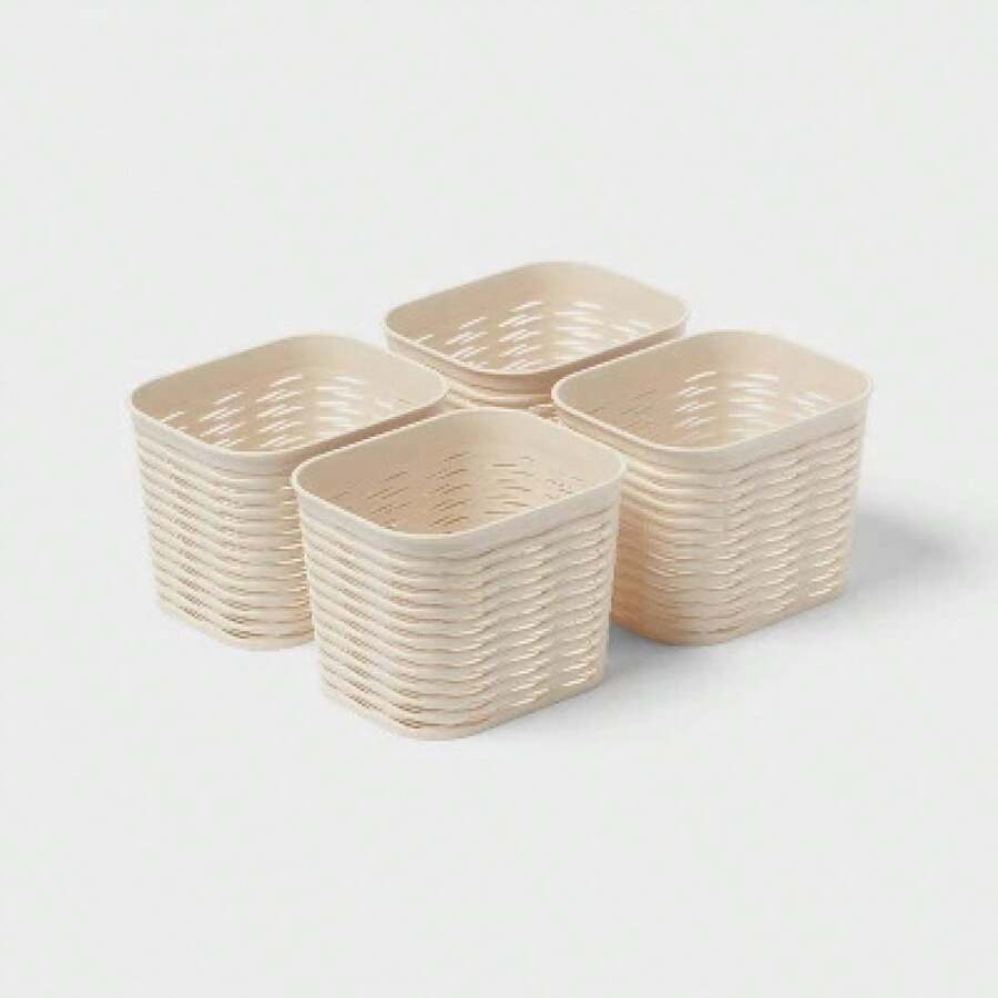 4pk Wave Mini Decorative Basket Cream - Brightroom™