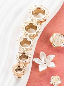 1 par de dilatadores de oreja vintage con diseño de flor hueca - Dilatadores de oído - Ver 3