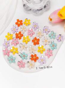 10/15/20 件多色编织网雏菊花发夹，可爱女孩发饰，甜美发型装饰 - 彩色 - 查看 4