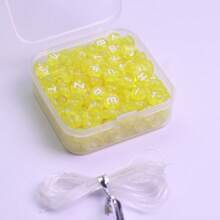 4x7mm Transparent White Letter Beads, DIY Jewelry Making Accessory, Approx. 200pcs/Box - Alphabet Beads - View 18