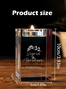 Custom Wedding Anniversary Gift Crystal Candle Holder,Personalized 3D Text Crystal Candle HolderCustom Engraved Crystal Candelabra With YourOwn Lmage Text Anniversary ChristmasBirthday Gifts For Dad Mom Him Her (White),Love Lives Here Crystal Tealight Candle Holder,Personalized Couple Gifts, Engagement Gift,Personalized Pillar Candle Holder