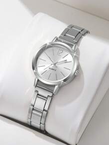 1pc Women's Elegant Fashion Numeric Scale Small Dial Classic Casual Quartz Wrist Watch, Steel Strap (Set Of 1, Watch Only) - one-size - View 1