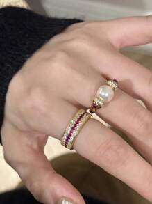 Esberry 1 Stück S925 Sterling Silber Zirkonia Reihe Verlobungsring Ehering für Damen Versprechen Ring Ewigkeitsring hochwertiger Damenschmuck Geschenk für Party Verabredung