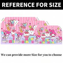 Sanrio 1PC Cute And Sweet Pink Cherry Melody Birthday Theme Party Background Fabric Decoration -82.7 * 5.1/59.1 * 39.4/39.4 * 29.5 Inches, Kawaii Cherry Dessert Cake Star Melody Pink Stripe Photography Background Birthday Party Decoration Supplies Newborn Shower Theme Party Cake Table Banner Decoration Photo Booth Studio Props