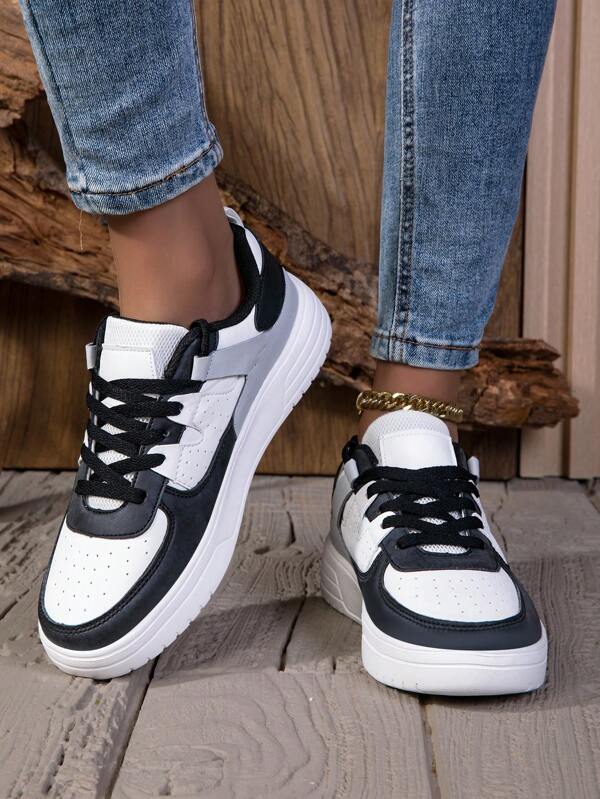Zapatillas de deporte informales unisex, zapatos deportivos con cordones y suela gruesa, disponibles en múltiples colores para la primavera