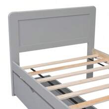 Modern Design Twin Size Platform Bed Frame With Trundle For White Washed Color