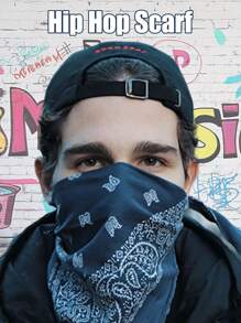 戴上这款时髦的嘻哈围巾，尽情摇滚嘻哈氛围！风格出众，是嘻哈爱好者、街头服饰爱好者和音乐会观众的理想选择（柔软舒适的面料）