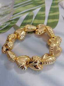 1 pièce Bracelet élastique avec perles en forme de larme, convient pour le port lors des vacances et des fêtes
