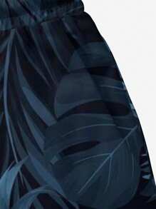 Pantalones cortos informales para hombre talla grande con estampado de árboles de coco y cordón en la cintura, ropa de playa ligera para deportes al aire libre