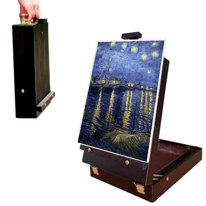 SHIXIONG Caballete de pintura de escritorio, caballete de caja de bocetos de escritorio ajustable, caballete de artista de escritorio para estudiantes, principiantes en arte para pintar (caja de caballete)