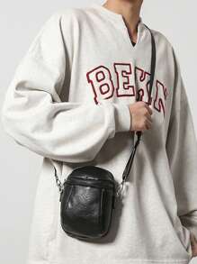 Retro Water-Resistant Vertical Mini Phone Bag, Portable Seashell Shoulder Bag, Versatile Casual Crossbody Bag For Travel Purse Vintage Side Bags For Men - Multicolor - View 2