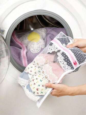 三件套（大、中、小）洗衣袋，用于洗涤精致衣物，小号网眼洗衣袋，带加强拉链的网眼洗衣袋，适用于存储、大学、宿舍和公寓居民，可机洗，春季、简约、夏季上衣。