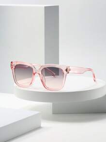 女士时尚方形眼镜，简约百搭，适合夏季海滩度假、户外、旅行等户外活动 - 漸層 - 查看 2