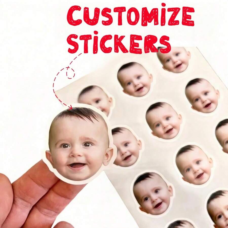 Individuelle Foto-Aufkleber, Gesichts-Aufkleber, personalisierte Aufkleber, Ihre Aufkleber, personalisierte Aufkleber, individuelle Logo-Aufkleber, Laptop-Aufkleber, Trinkbecher-Aufkleber, Auto-Aufkleber, individuelle Aufkleber-Aufkleber. Für Geburtstage, Jugendgeburtstags-Foto-Aufkleber, für Valentinstag, für Muttertag, erstellen Sie Ihren eigenen individuellen Aufkleber, für den Jugendtag, Herbst-Heimrenovierung, Weihnachtsdekoration