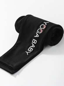 Girls' Embroidered Shark Pleather Leggings, Versatile For Spring And Autumn - Black - View 5