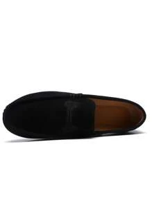 Men's Canvas Loafers, Casual Practical Solid Color - Black - View 4