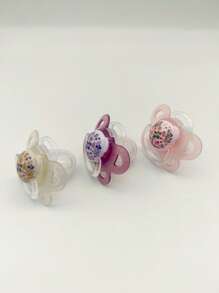 3pcs Baby Pacifiers, Silicone Nipple Teethers, Assorted Colors, Prevent Nipple Confusion - Multicolor - View 6