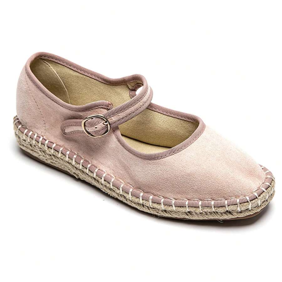 Alpargatas Mary Jane con suela de plataforma tejida - Rosa - Ver 1