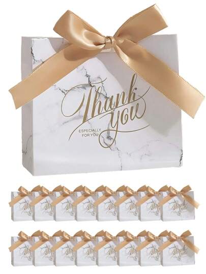 24pcs/12pcs/6pcs White Thank You Gift Bags, Mini Candy Bags With Bows, Perfect For Party, Birthday, Wedding Bridal Shower Favors, Wedding Guest Gifts, Gift Boxes, Wedding Reception Decor, Valentine Day. Creative Wedding Boxes, Luxury Holiday Small Gift Boxes Suitable For Wedding Small Gift Packaging, Birthday Party Gift Boxes, Party Bags, Holiday Gift Decorations, Wedding Decorations, And Other Occasions