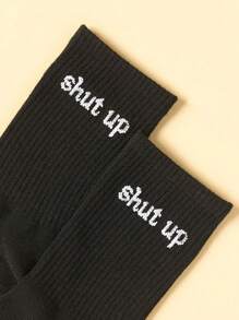 1/3/5 Pairs Mid-Calf Socks In Black And White, Suitable For All Seasons, - Multicolor - View 3