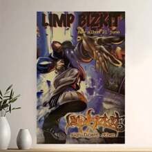 Framed Limp Bizkit Significant Other Album Launch Retro Poster, Classic Americana Wall Art, Musical Theme Art Print, Portrait Orientation, Wall Hanging Decor For Living Room, Bedroom, Kitchen, Dining- Fall, Summer Indoor Wall Decoration, Creative Home Decoration, High Quality Decorative Posters, Dormitory, Gym, Bar, Cafe, Arcade, Room Living Room Wall Decoration Painting, Perfect Gift. - 框架 - 查看 1