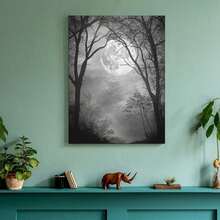 Black And White Full Moon Forest Tree Painting Gothic Style Room Decoration Wall Art, Artwork Home Decoration, Living Room Bedroom Family Office Decoration, 1 PC Keyword Wooden Framed Canvas Painting - Thickness 2. 25cm/0. 9inch, Home Gift Decoration Room Decoration Aesthetic Wall Decoration Art Perfect Gift Autumn And Winter Wall Decoration Living Room Decoration Bedroom Decoration Kitchen Decoration Entry Decoration Bathroom Decoration Direct Wall Painting High Quality Wall Painting Poster - Multicolor - View 5