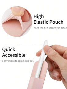 Pen Holder Sticker Compatible With Apple Pencil Pro, Apple Pencil (USB-C), Apple Pencil 1st/2nd Generation, Elastic Pencil Pocket Pouch With Glue Cover, Stylus Case Compatible With Ipad