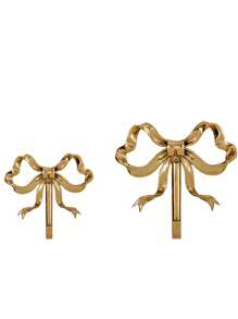 1/2PCS Brass Wall Hooks Living Room Bathroom Wall Hooks Vintage Bowknot Entrance Decoration Light Luxury Closet Coat Hooks Perfect For Gifting Gifts Birthday Graduation
