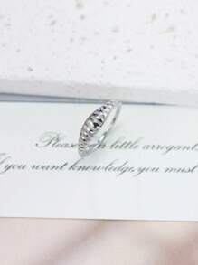 1pc Luxurious Stainless Steel 14K Gold Plated Unique Women Ring, Gift For Her