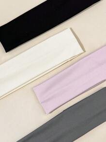 4pcs/Set Women's Versatile Super Absorbent Sweatband, Suitable For Sports Wear, Gym, Fitness, Running, Yoga, Daily Outfit Decoration