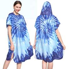 Toalha de Praia Multifuncional de Secagem Rápida e Livre de Areia, Poncho de Surf com Capuz Compacto para Adultos Homens e Mulheres, Roupa de Mergulho com Mangas Ajustáveis para Surf, Natação, Banho, Casamento, Decoração de Casa e Banheiro, Volta às Aulas
