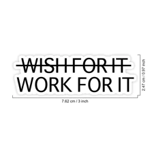 1PC Motivational Quote Sticker - Wish For It, Work For It Inspirational Vinyl Decal, Workout Gym Motivation Sticker, Fitness Water Bottle Laptop Decal, Hustle Mindset Office Desk Decor, No Excuses Fitness Motivation Sticker