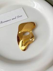 Minimalist Metal Asymmetrical, Retro Personalized, Mori Style Mask Brooch For Women, Minimalist Portrait, Portrait Pin Accessories, Accessory Chest Flower - Multicolor - View 7