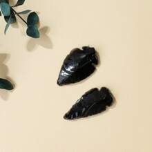 1 件天然黑曜石羽毛箭水晶雕刻石工艺品矿物标本吉祥物风水收藏家居装饰父亲父亲礼物 - 黑曜石箭頭 - 查看 6